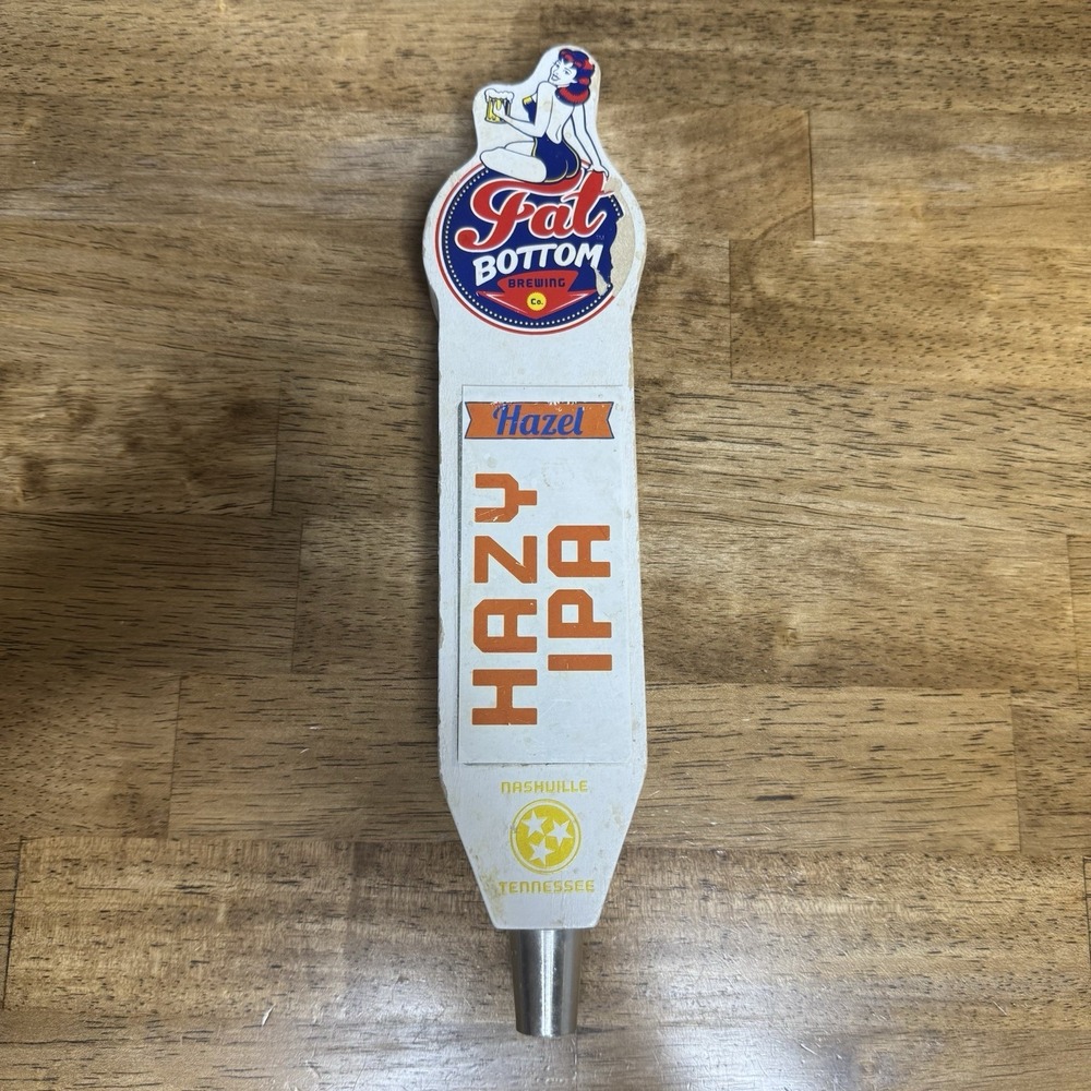 Fat Bottom Brewing Hazel IPA Beer‎ Tap Handle Nashville Tennessee Wooden